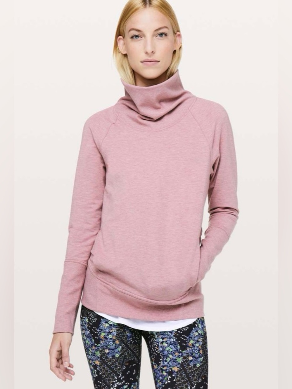 Lululemon High Lines Pullover women's sweatshirt size 8 Heathered Vintage Mauve